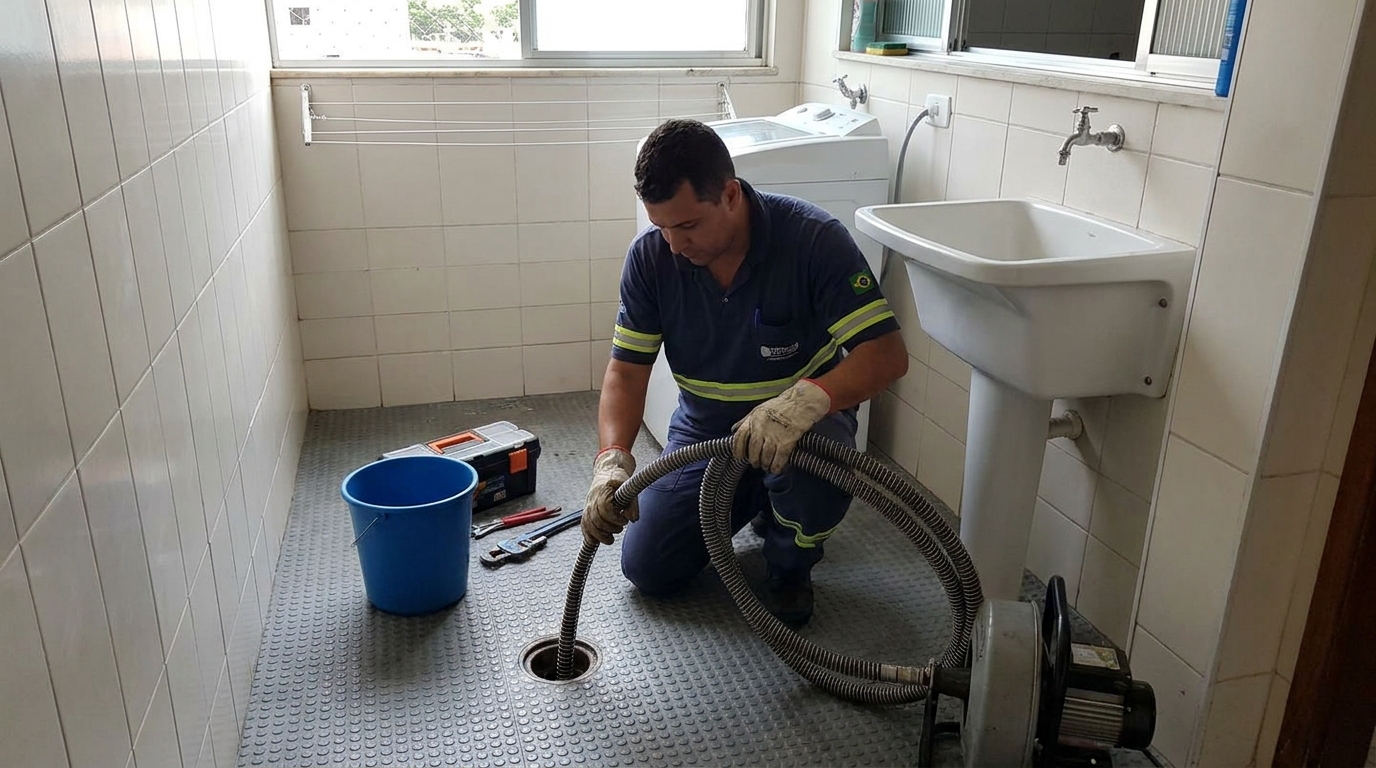 Desentupimento de ralo residencial em Franca‑SP