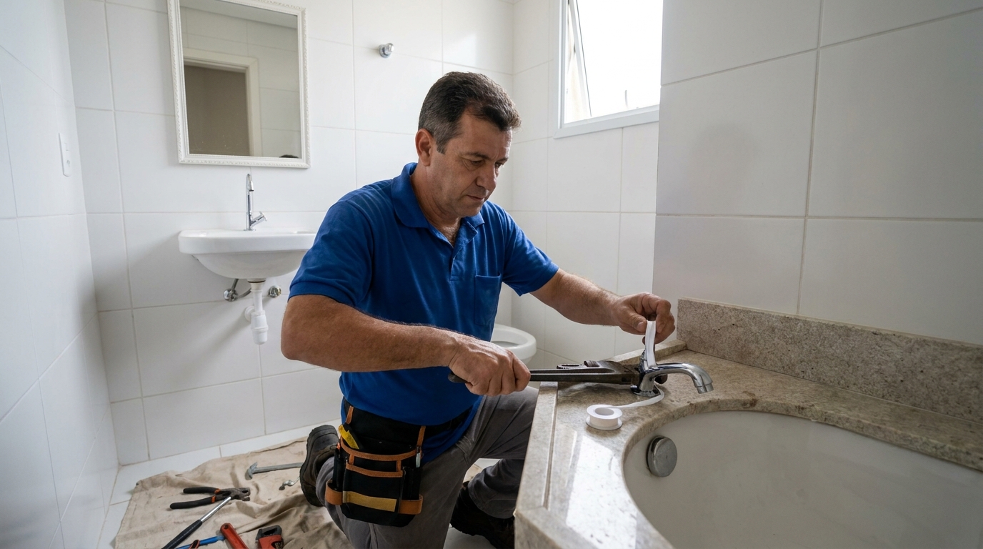 Instalação de torneira de cozinha em Franca‑SP