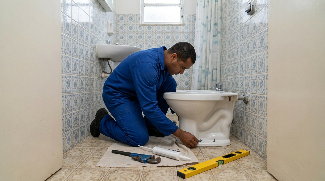 Instalação de vaso sanitário residencial em Franca‑SP